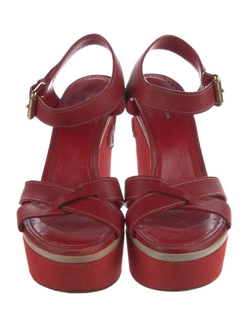 Louis Vuitton Leather Embroidered Accent Sandals