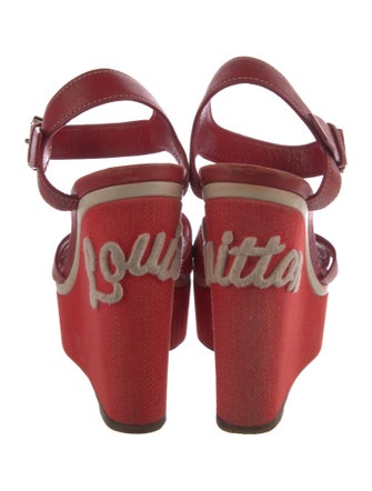 Louis Vuitton Leather Embroidered Accent Sandals