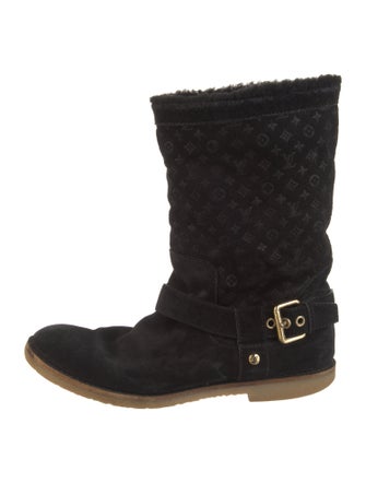 Louis Vuitton LV Monogram Suede Moto Boots