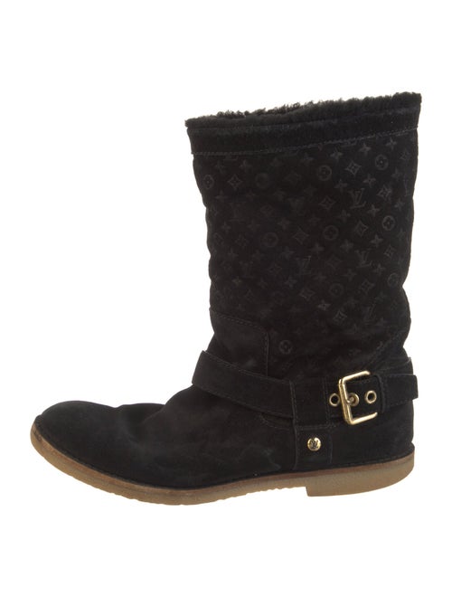 Louis Vuitton LV Monogram Suede Moto Boots