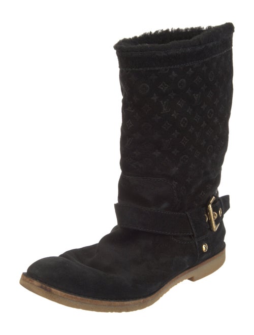 Louis Vuitton LV Monogram Suede Moto Boots