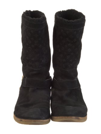 Louis Vuitton LV Monogram Suede Moto Boots