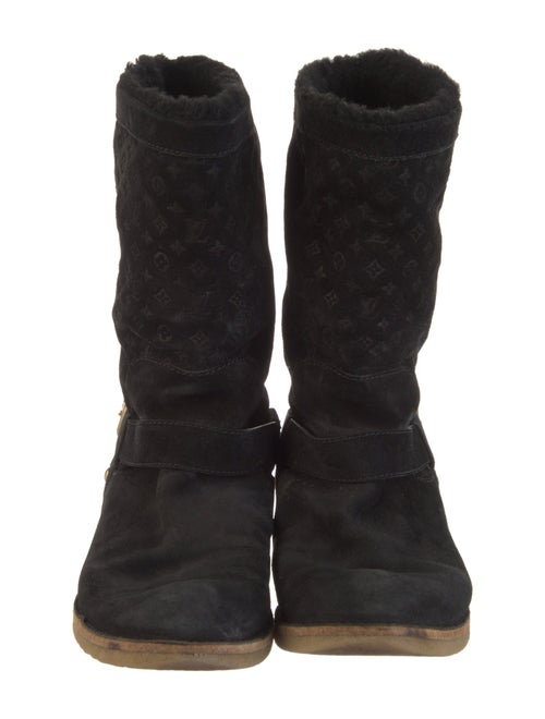 Louis Vuitton LV Monogram Suede Moto Boots