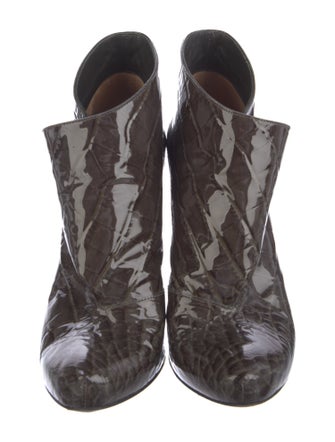 Louis Vuitton Patent Leather Animal Print Boots
