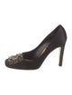 Louis Vuitton Satin Crystal Embellishments Pumps