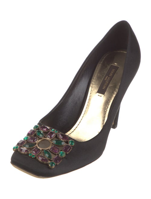 Louis Vuitton Satin Crystal Embellishments Pumps