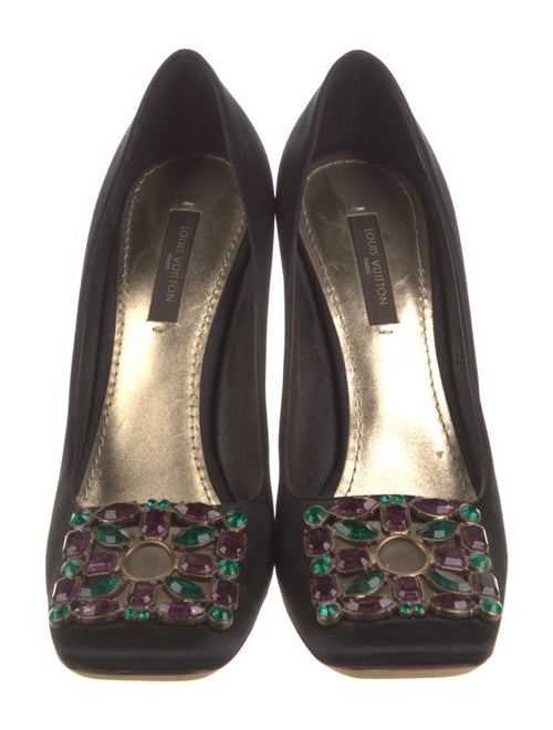 Louis Vuitton Satin Crystal Embellishments Pumps