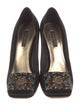 Louis Vuitton Satin Crystal Embellishments Pumps