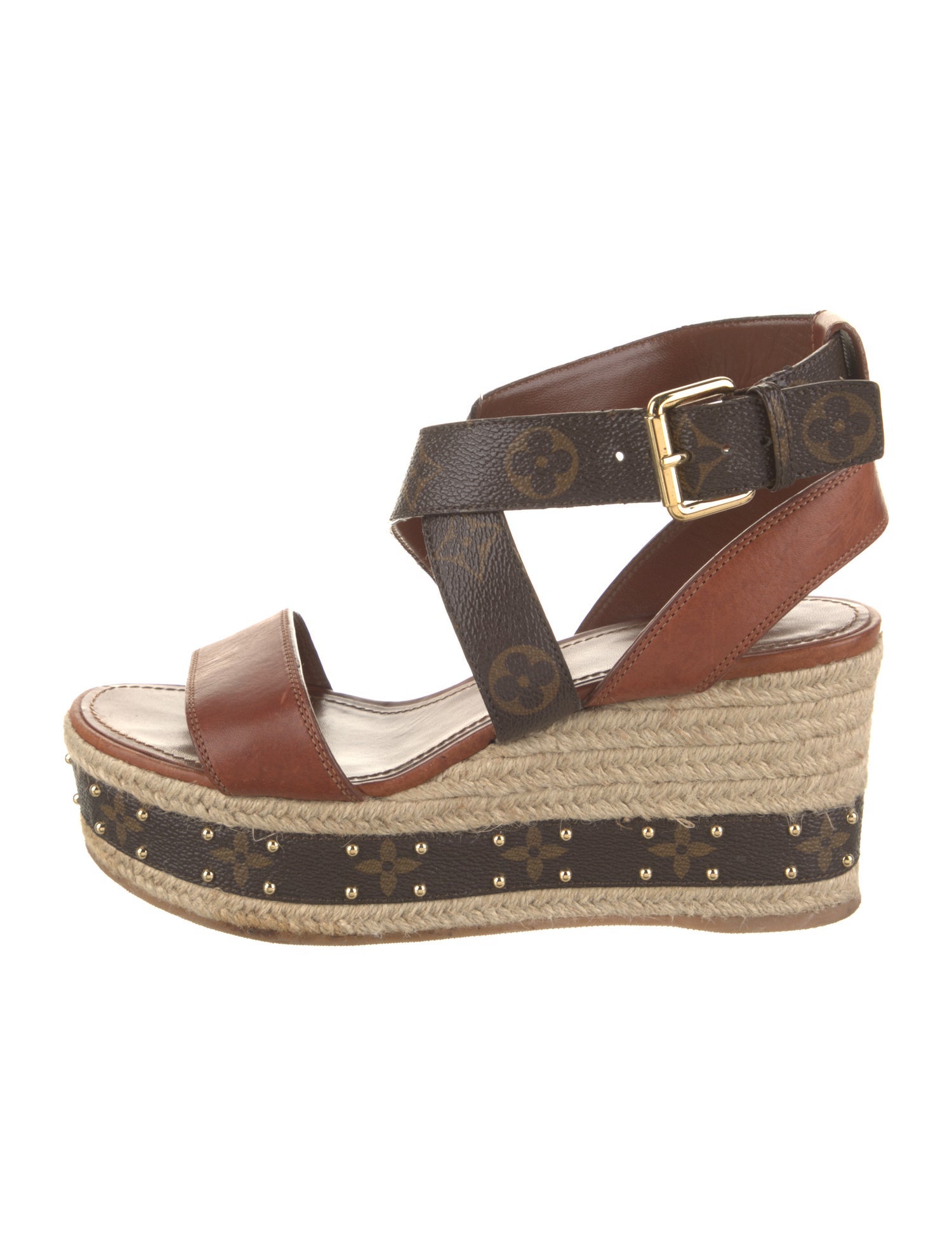 Louis Vuitton Leather Printed Espadrilles