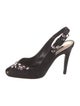 Louis Vuitton Satin Bow Accents Slingback Pumps