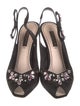 Louis Vuitton Satin Bow Accents Slingback Pumps