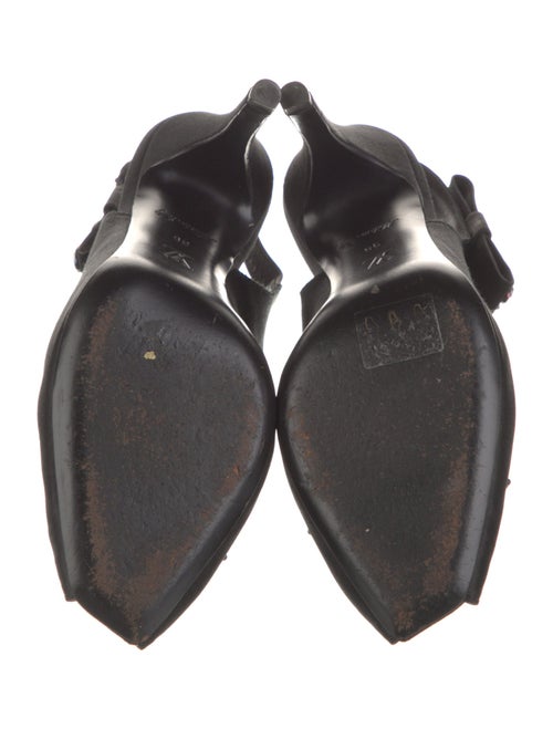 Louis Vuitton Satin Bow Accents Slingback Pumps