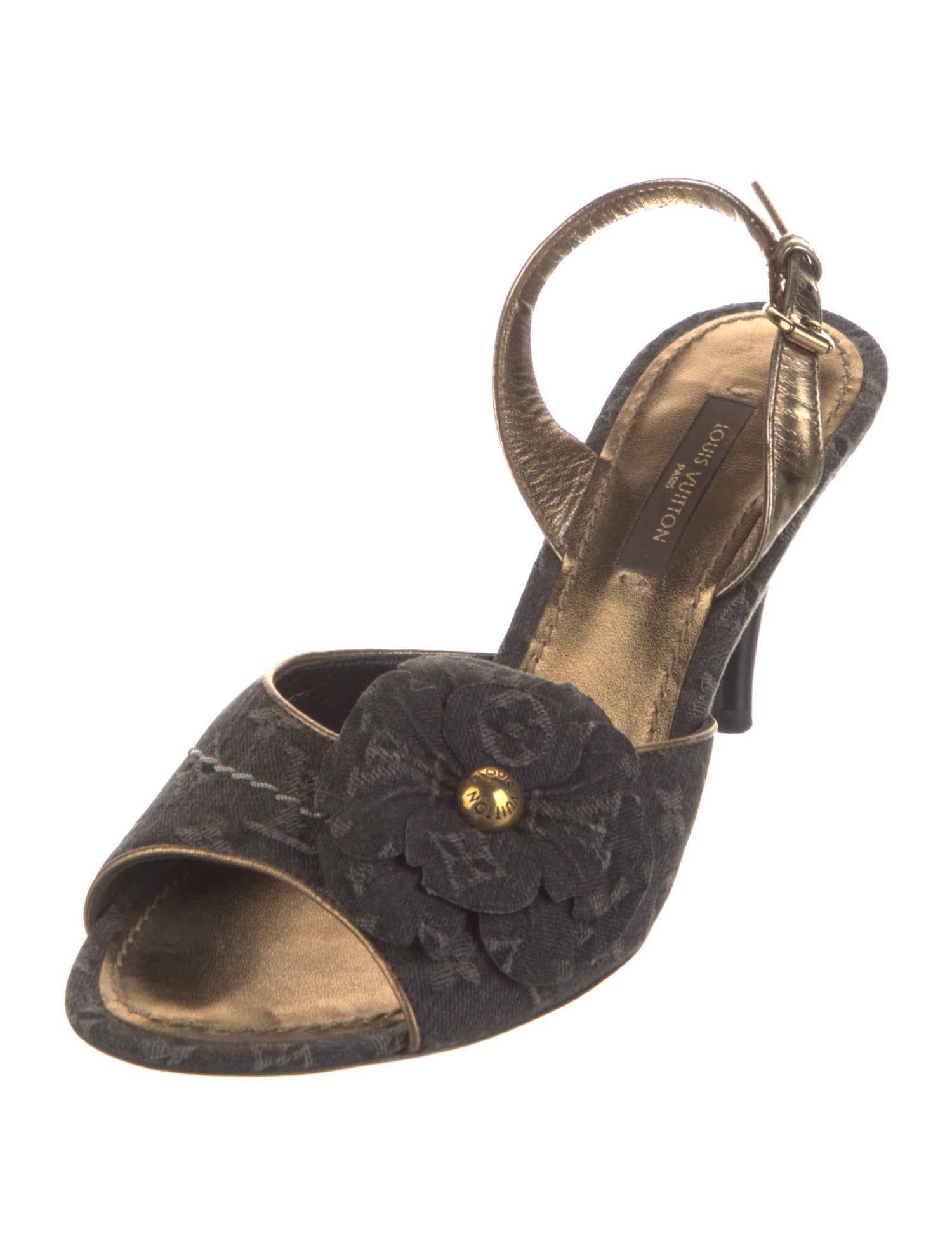 Louis Vuitton LV Monogram Denim Slingback Sandals