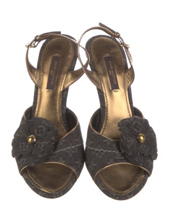 Louis Vuitton LV Monogram Denim Slingback Sandals