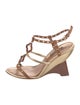 Louis Vuitton Leather Polka Dot Print T-Strap Sandals