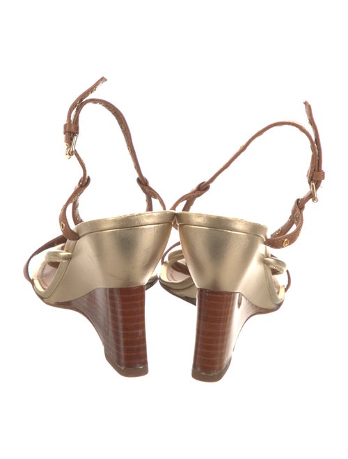 Louis Vuitton Leather Polka Dot Print T-Strap Sandals