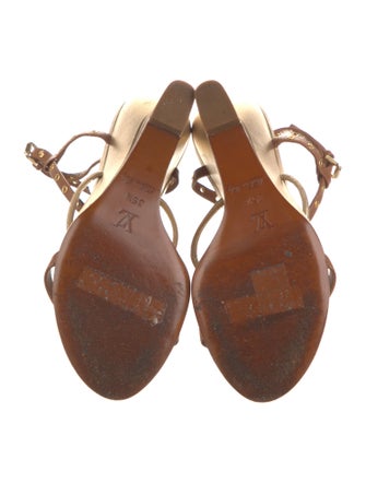 Louis Vuitton Leather Polka Dot Print T-Strap Sandals