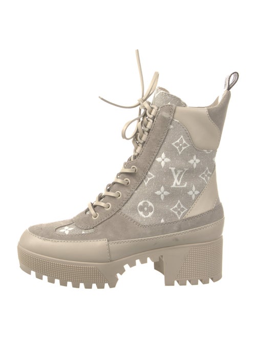 Louis Vuitton LV Monogram Suede Combat Boots