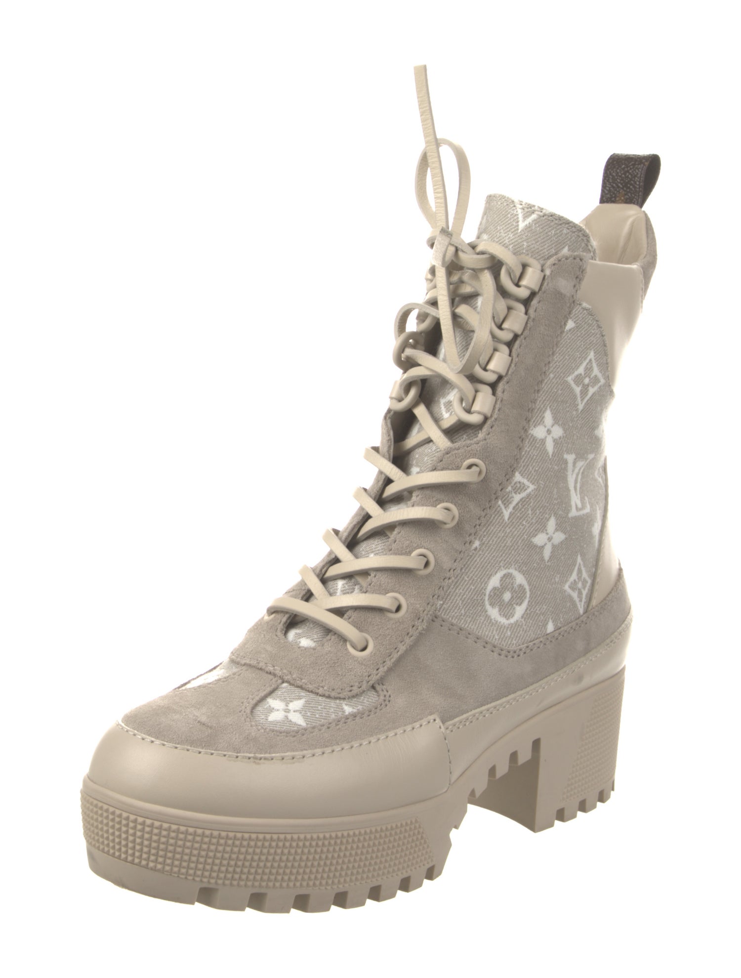 Louis Vuitton LV Monogram Suede Combat Boots
