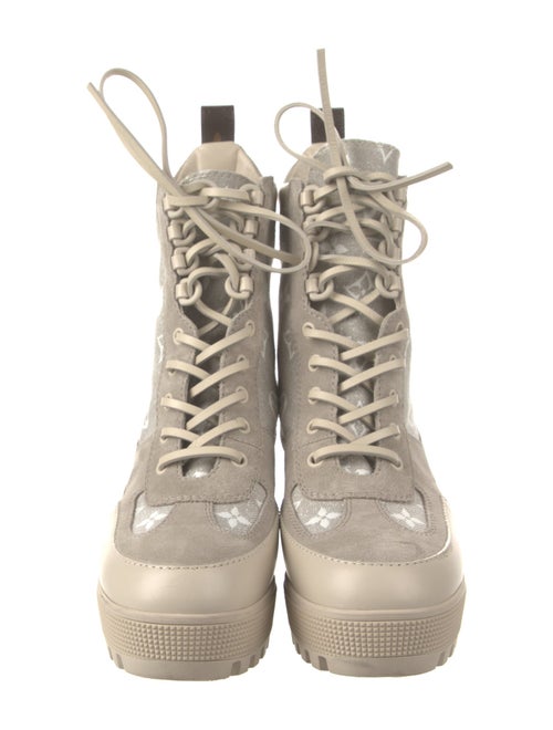 Louis Vuitton LV Monogram Suede Combat Boots