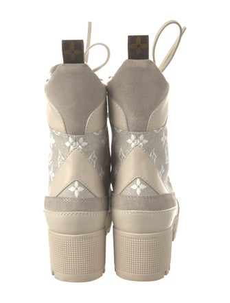 Louis Vuitton LV Monogram Suede Combat Boots