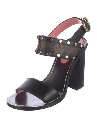 Louis Vuitton LV Monogram Leather Slingback Sandals
