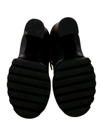 Louis Vuitton Leather Mesh Accents Combat Boots