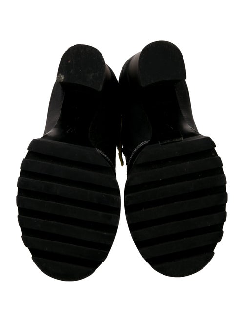 Louis Vuitton Leather Mesh Accents Combat Boots