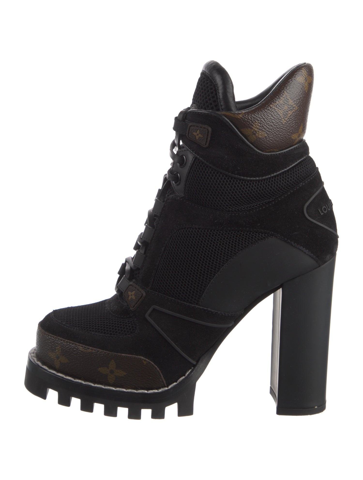 Louis Vuitton LV Monogram Suede Combat Boots