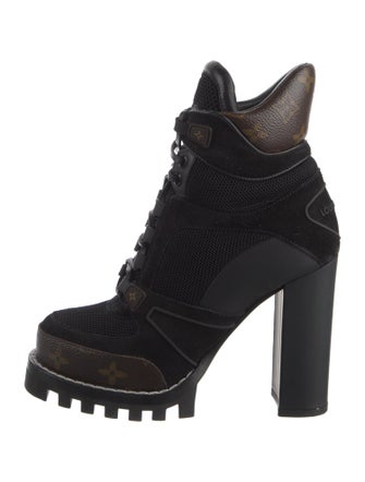 Louis Vuitton LV Monogram Suede Combat Boots