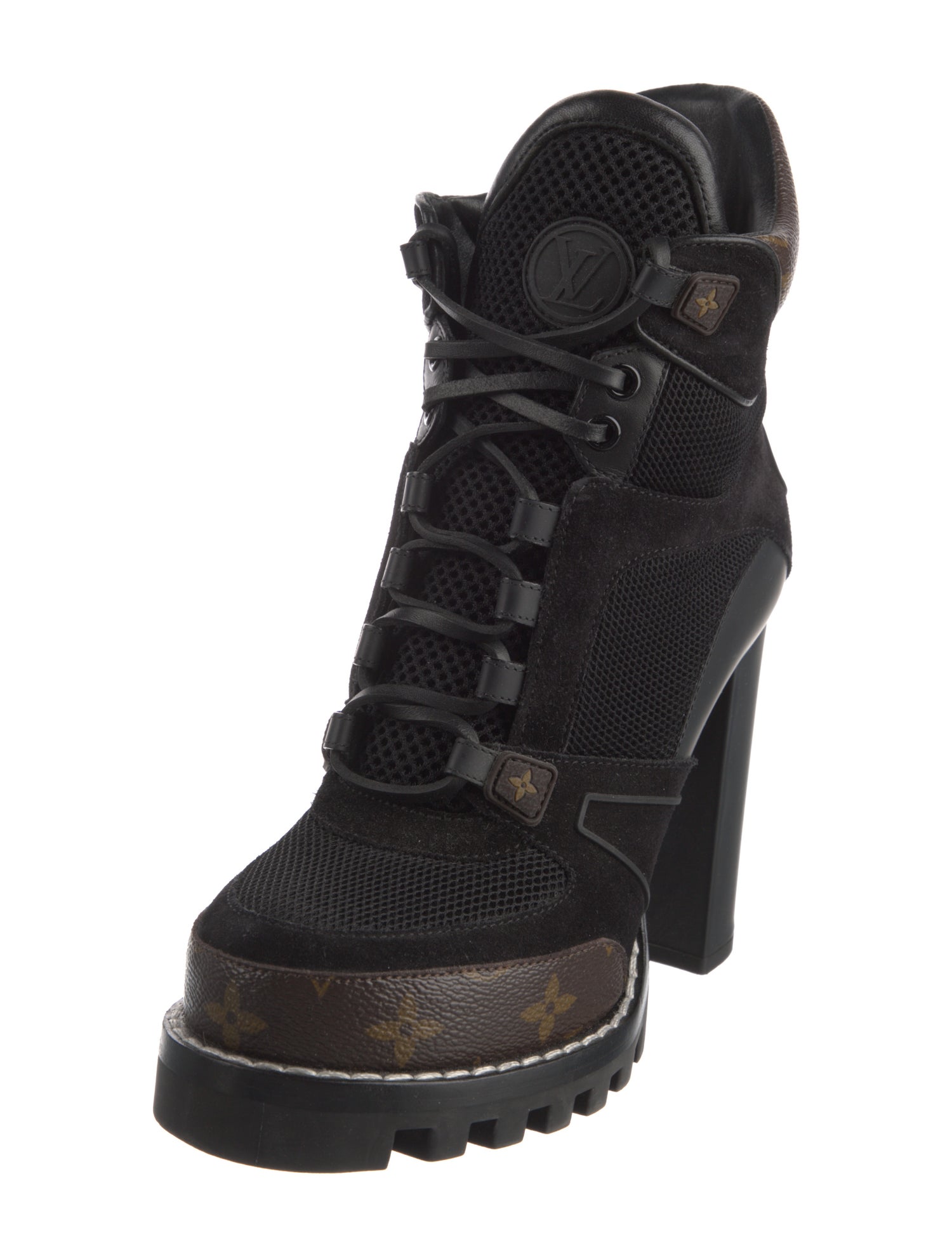 Louis Vuitton LV Monogram Suede Combat Boots