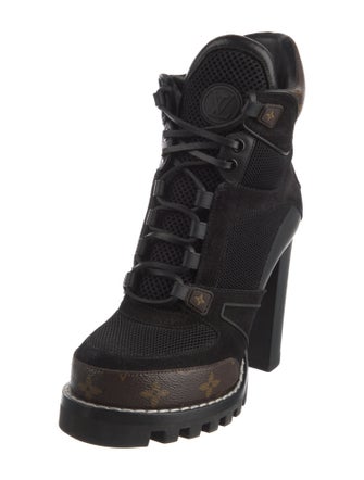 Louis Vuitton LV Monogram Suede Combat Boots
