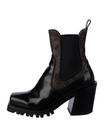 Louis Vuitton LV Monogram Patent Leather Chelsea Boots