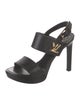 Louis Vuitton Signature Logo Leather Slingback Sandals