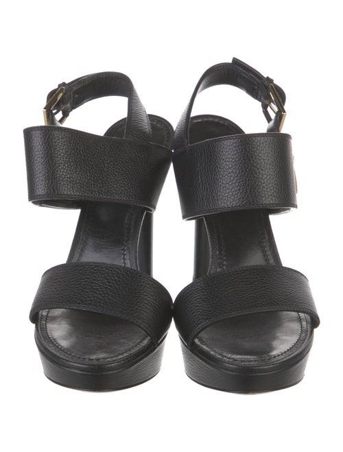 Louis Vuitton Signature Logo Leather Slingback Sandals