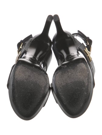 Louis Vuitton Signature Logo Leather Slingback Sandals