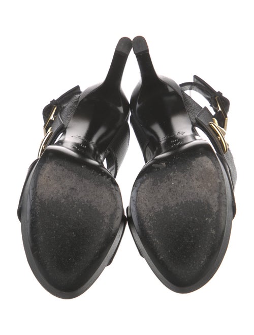 Louis Vuitton Signature Logo Leather Slingback Sandals