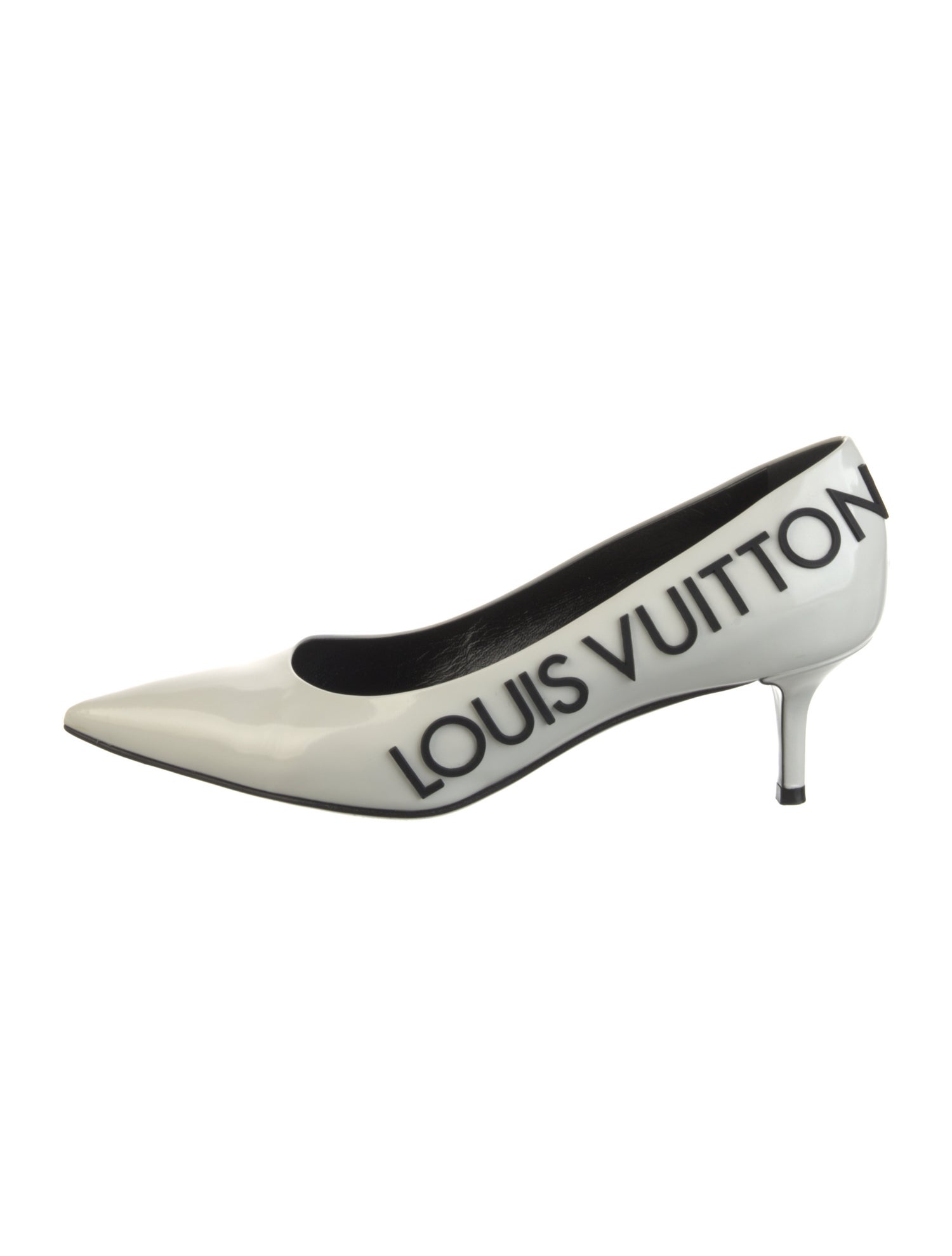 Louis Vuitton Patent Leather Printed Slingback Pumps