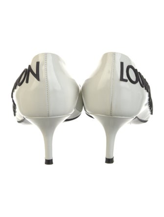 Louis Vuitton Patent Leather Printed Slingback Pumps