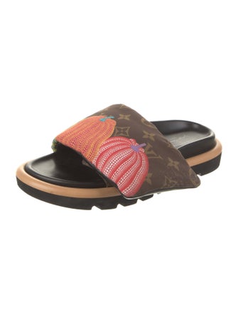 Louis Vuitton Printed Leather Trim Embellishment Slides