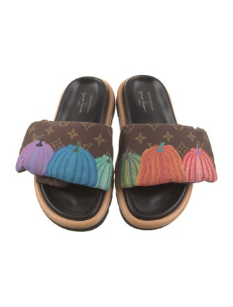 Louis Vuitton Printed Leather Trim Embellishment Slides