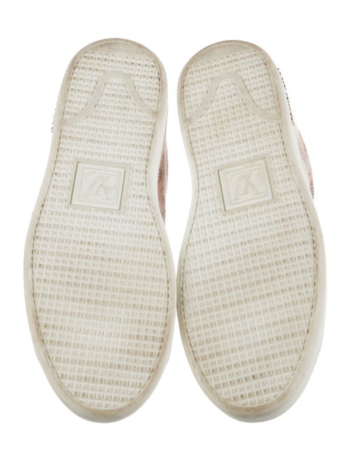 Louis Vuitton Damier Azur Pattern Leather Trim Embellishment Sneakers