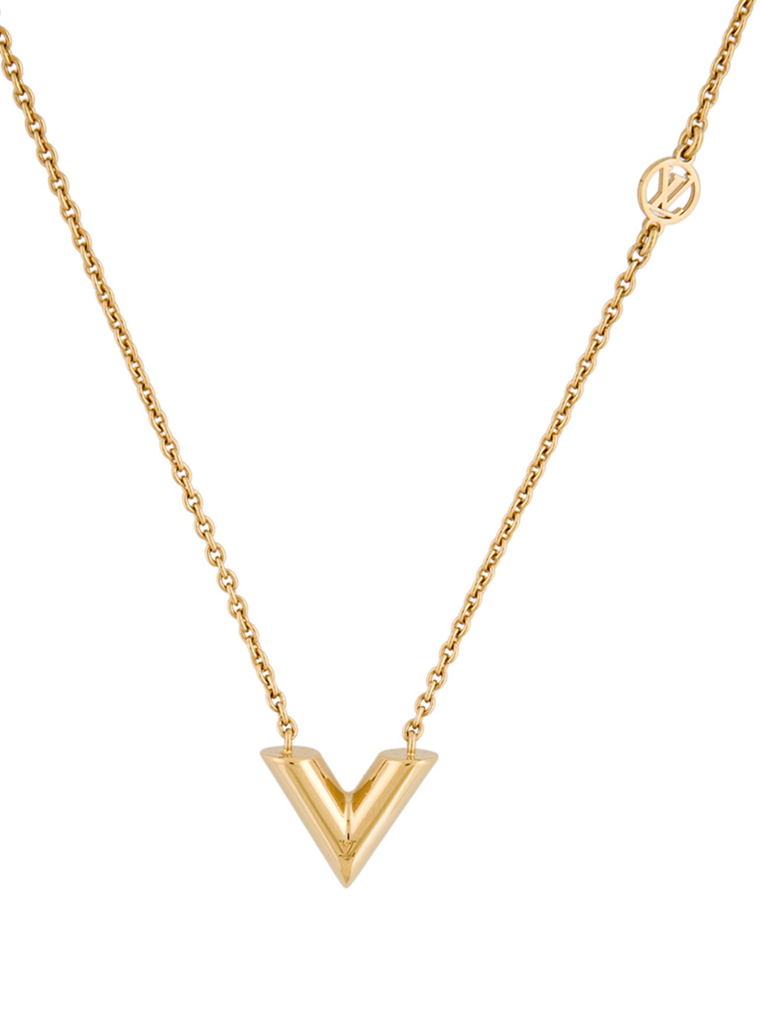 Louis Vuitton Essential V Pendant Necklace