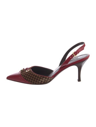 Louis Vuitton LV Monogram Leather Slingback Pumps