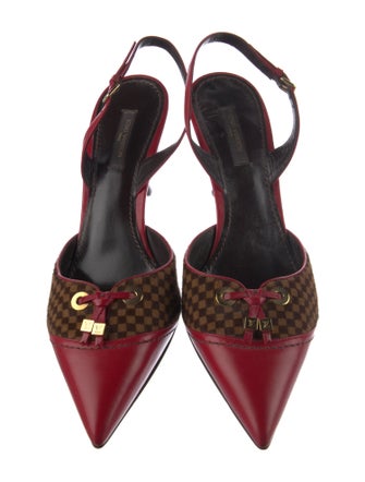 Louis Vuitton LV Monogram Leather Slingback Pumps