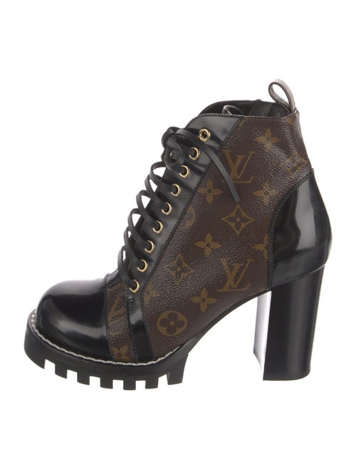 Louis Vuitton Monogram Pattern Lace-Up Boots