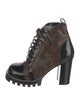 Louis Vuitton Monogram Pattern Lace-Up Boots