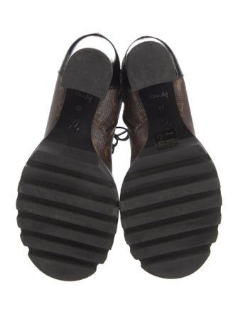 Louis Vuitton Monogram Pattern Lace-Up Boots
