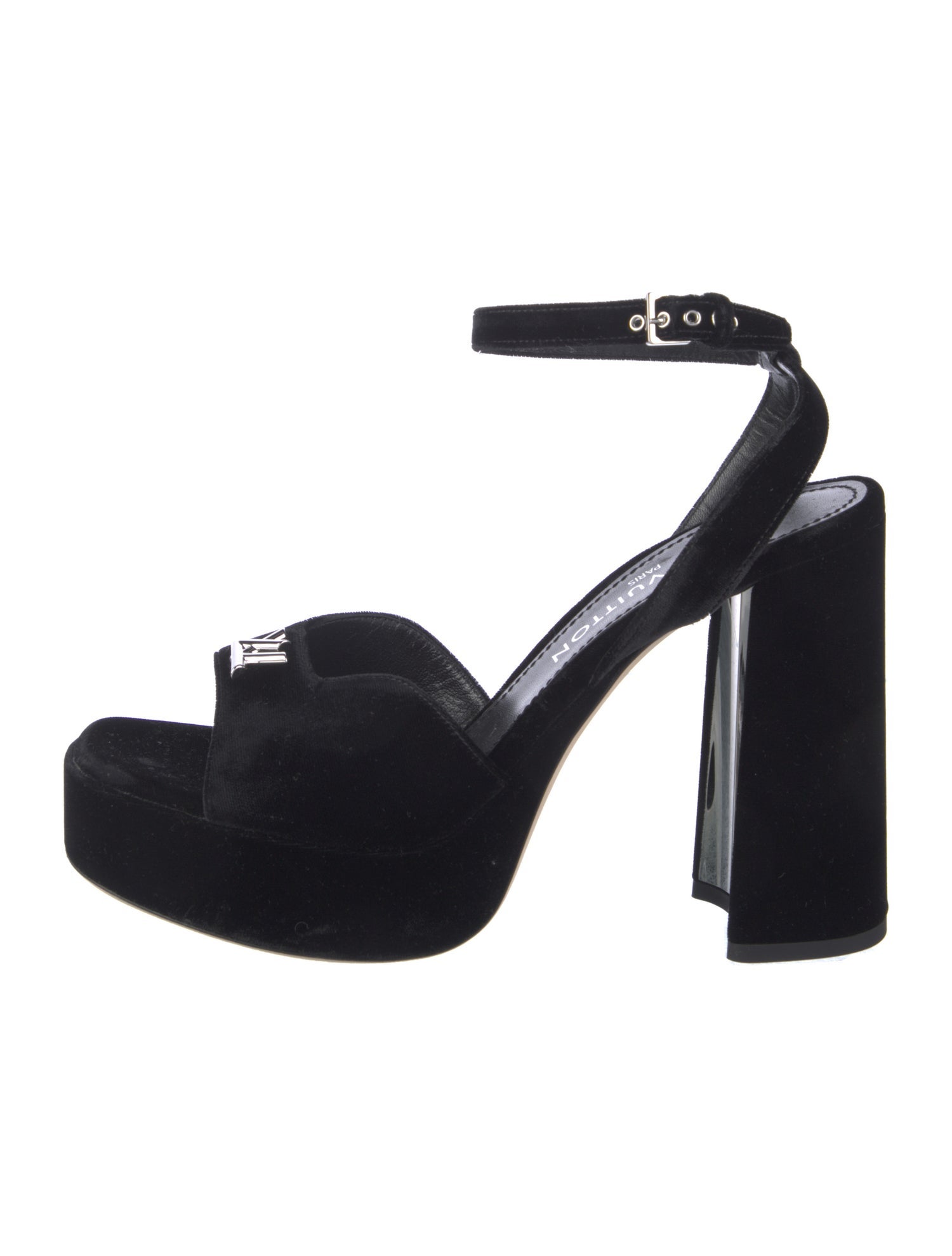 Louis Vuitton Velvet Slingback Sandals