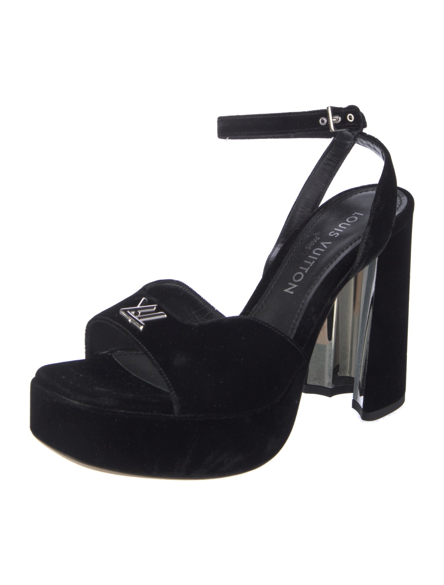 Louis Vuitton Velvet Slingback Sandals